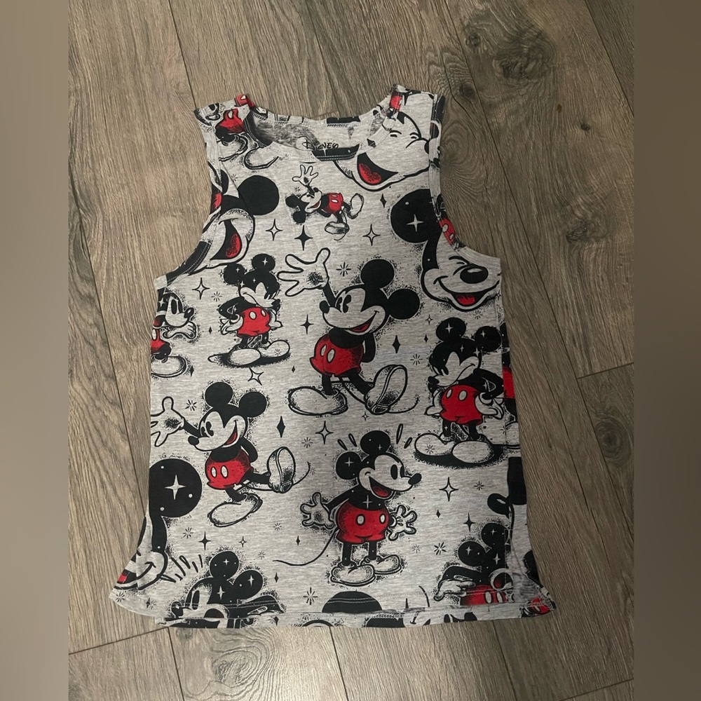Disney Mickey Mouse Gray Sleeveless Womens Top!